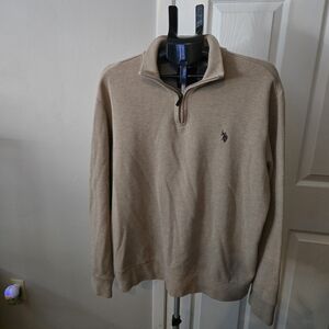 U.S. Polo Assn. Men's Tan Zip-Up Sweater